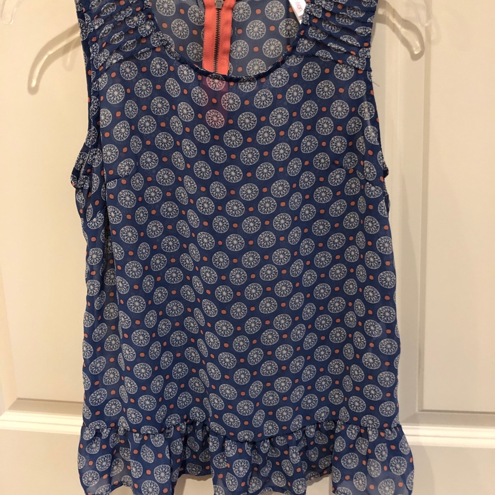 Patterned Tank top  Blouse with polka dots